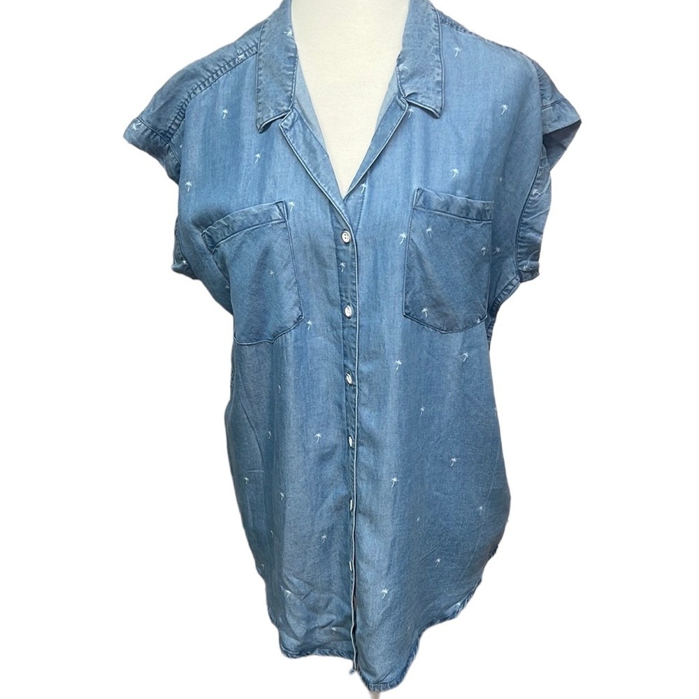 Jachs Girlfriend Palm Trees Tencel Blouse